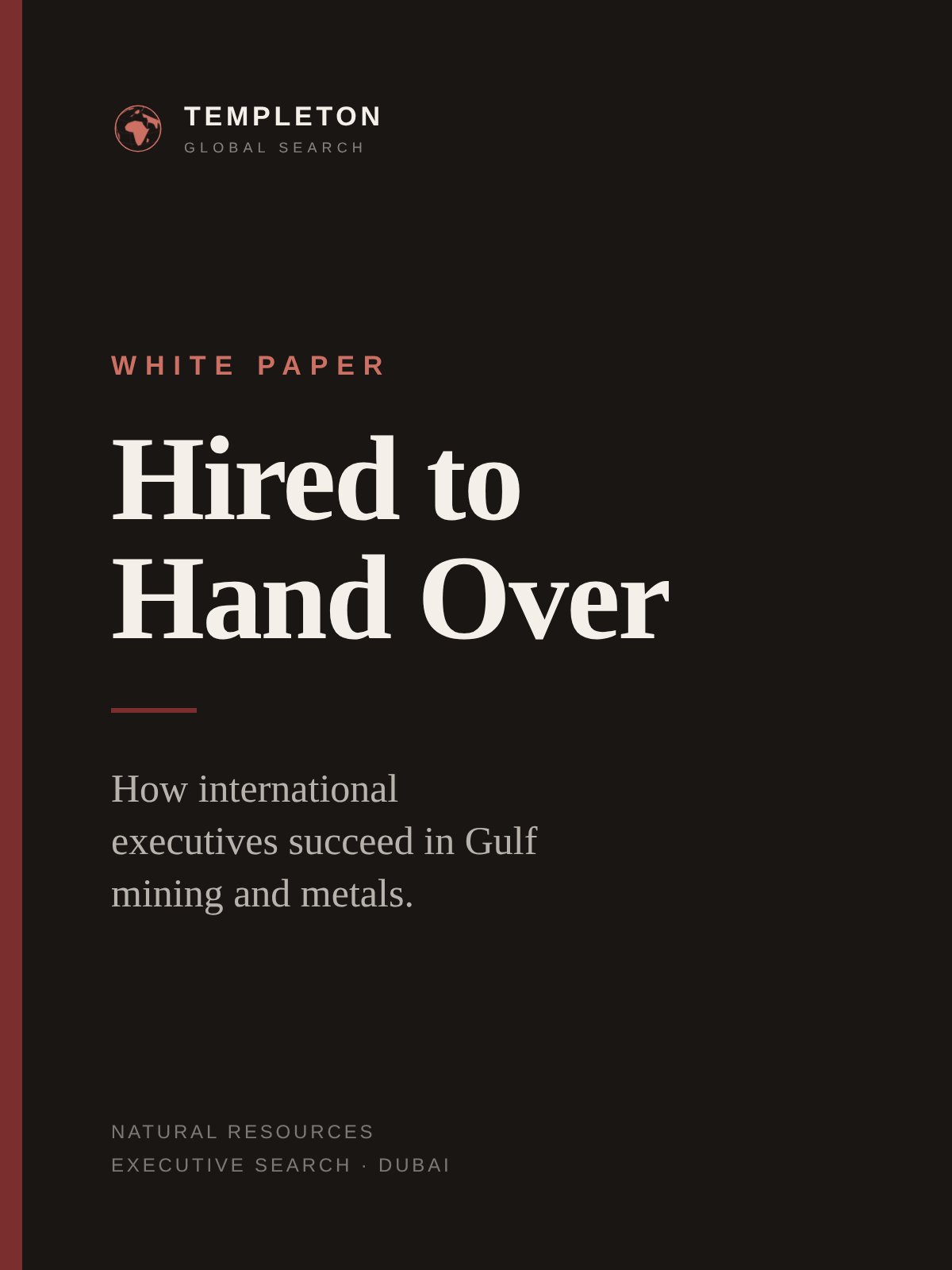 Hired to Hand Over white paper cover